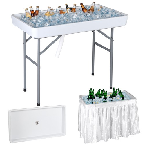 Folding ice cooler table white - ice,