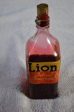 Lion red ink bottle with