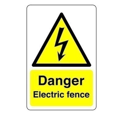 Danger electric fence sign - , pvc