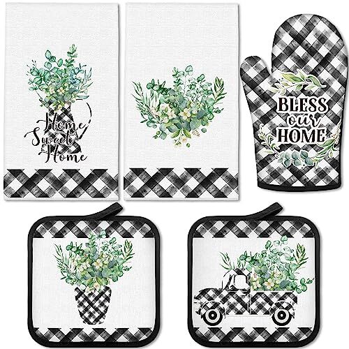 Pcs buffalo plaid oven mitts - pcs,