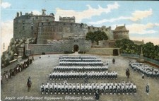 Argyle Sutherland Highlanders Edinburgh Castle postcard posted 1907 to USA