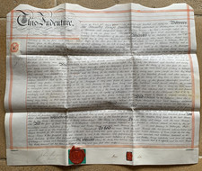 1886 Handwritten Parchment Document for Land Purchase Birmingham with seals