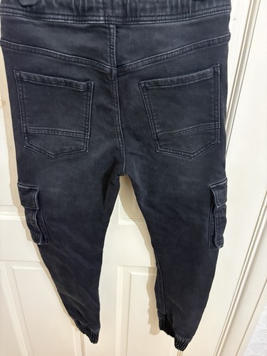 Boys black cargo trousers - black,