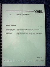 NORTON COMMANDO 750 FACTORY RACER CONV/KIT SERVICE RELEASE BOOKLET N3/12 COPY 