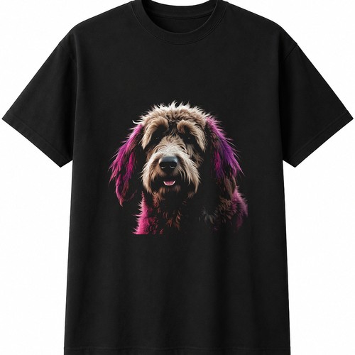 Labradoodle with feathers dark - with,