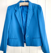 Jacques Vert Blue Short Lined Jacket Wedding Formal Party