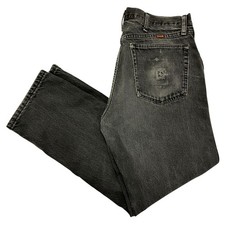 Wrangler Rustler Jeans Regular Straight Fit Black Mens 36W 29L 100% Denim