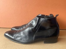 Gucinari Men's Black Leather Zip Up Ankle Boot Size 44 A56