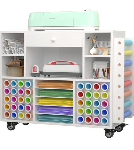 White rolling craft - craft, storage