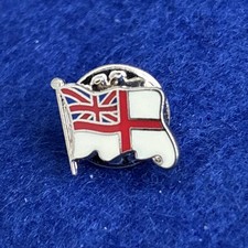 Small Royal Navy White Ensign - Enamelled Metal Lapel/Tie Tack Pin Badge