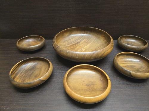 Wooden bowls salad - 6x,