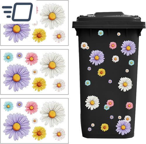 Wheelie bin stickers flowers - stickers,