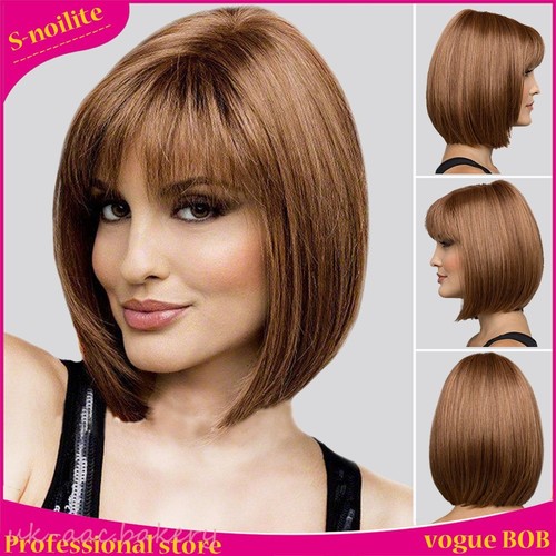 Ladies short wig black brown - black,