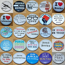 BOOKS and READING (Various Designs) Button Badge 25mm / 1 inch Libraries