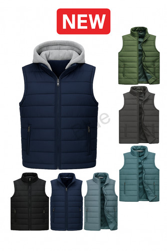 Men quilted padded gilet - quilted,