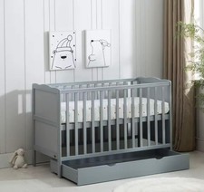 Wooden Baby Cot Bed & Drawer &