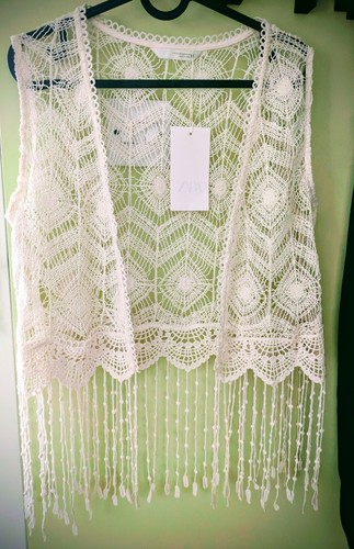 Zara fringe crochet waistcoat - zara,