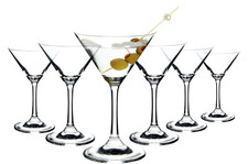 Set of 6 Martini Glasses 150ml for Cocktails Deserts Margaritas Classic Stem Bar