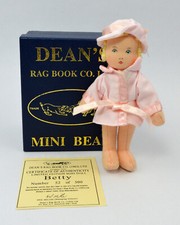 Vintage Deans Rag Book Co. Mini Bear ~ Betty Doll ~ Ltd Ed with Box & COA