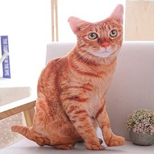 Cat Shaped Plush Throw Pillow