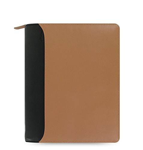 Nappa zip taupe black - a5,
