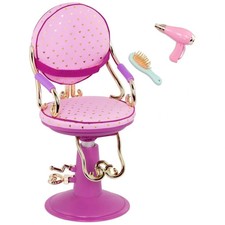 Our Generation Sitting Pretty Salon Chair Playset with Accessories for Dolls