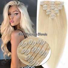 CLEARANCE 100% Human Hair Extensions Clip in Real Remy Hair Full Head UK Caramel