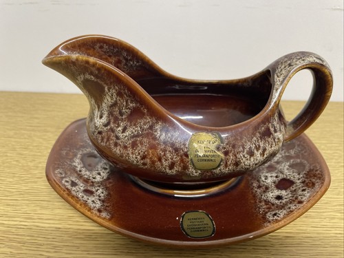 Kernewek pottery brown drip - pottery.,