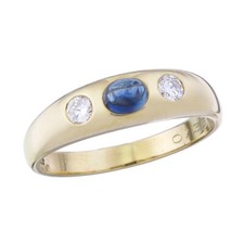 Band ring sapphire cabochon