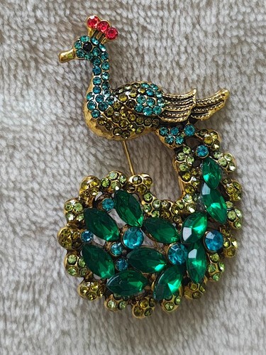 Beautiful peacock rhinestone - peacock,