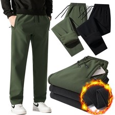 Mens Windproof Hiking Pants Waterproof Trousers Thermal Fleece Winter Outdoor UK
