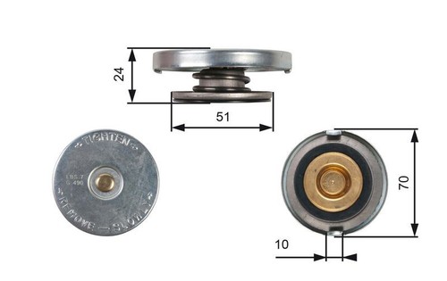 Gates rc105 radiator cap - cap, for