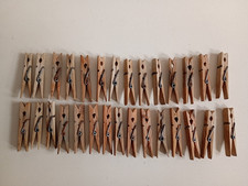 Lot of 29 Vintage Wooden Clothes Pegs