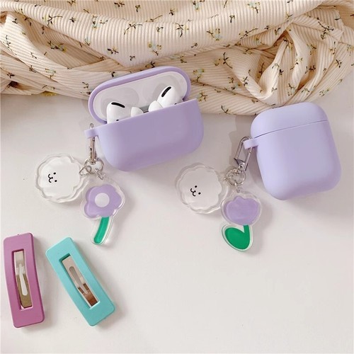 Purple airpods soft case - purple,