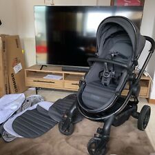 ICandy peach 7 dark grey  stroller with cot  footmuff  travel system