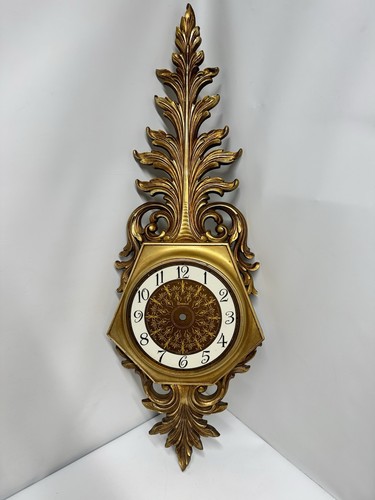 Vintage syroco gold - gold, clock