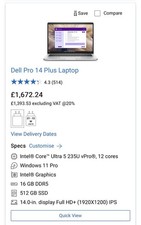 Dell Pro 14 Plus PB14250 Touch