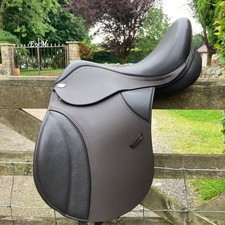 Thorowgood T8 Compact GP Saddle 17.5, brown, with interchangeable gullet system.