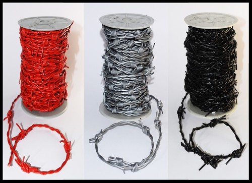 Silver red black - red, leather