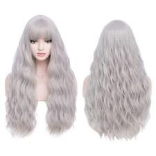 Long Curly Wig with Bangs for Women Cosplay Party Costume Synthetic Full Wigs