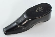ANTIQUE PAPIER MACHE VICTORIAN SHOE SNUFF BOX c1870
