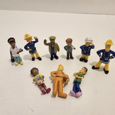 FIREMAN SAM vintatge SET OF 9 FIGURES CAKE TOPPERS 