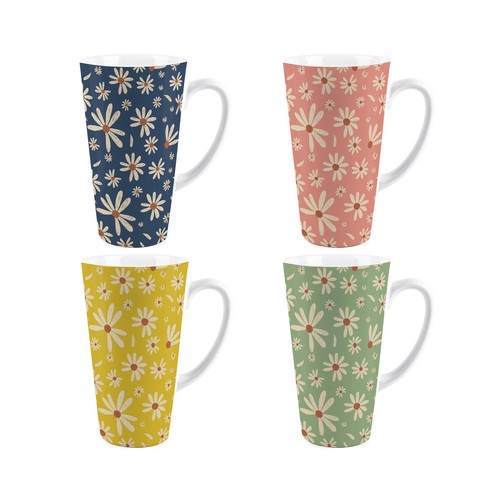 Daisy print tall - daisy, mugs
