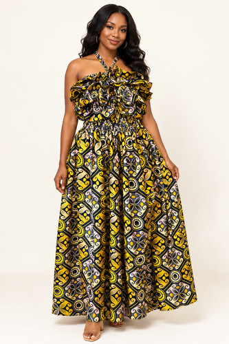 African print long circle - long,
