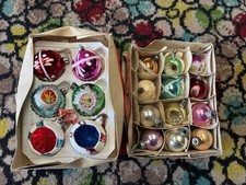 2 Boxes Of vintage 1950’s Mercury Glass christmas baubles
