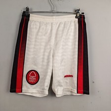 Nottingham Forest FC Shorts Kids Small White Away Polyester Football 90s Vintage