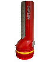 TORCH  Eveready Red Plastic Torch, Vintage Retro Clean Tested Working VGC