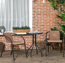 Outdoor Bistro Set Metal Patio