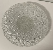 Retro Vintage 32cm Diameter Glass Pedestal Cake Stand 7cm High 1970s Wedding Tea