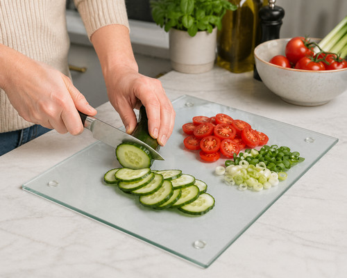 Glass kitchen chopping board - kitchen,